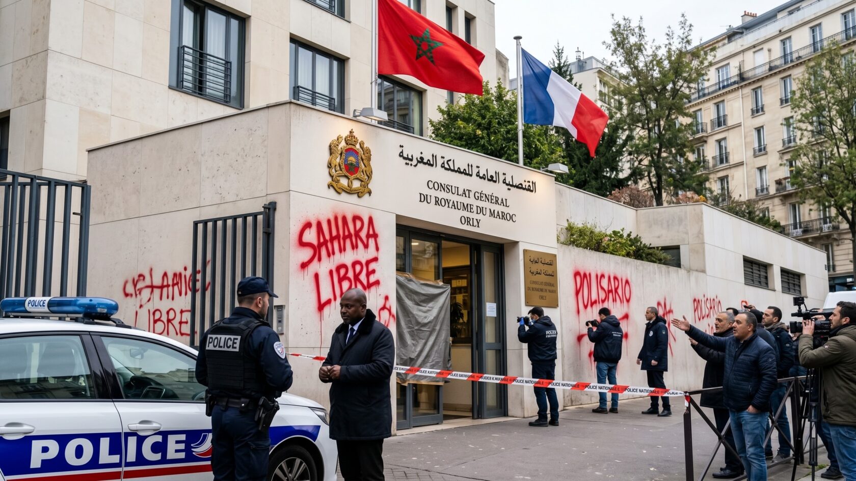 عقب استهداف قنصلية أورلي.. مغاربة أوروبا ينتفضون ضد “إرهاب التخريب” ويطالبون بإنفاذ القانون